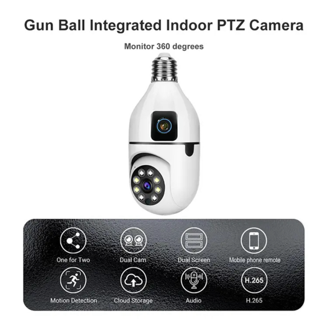 360 Camera Panoramic Dual Lens Wifi Network VMD Video Motion Detection Digital Drone Security Camera System