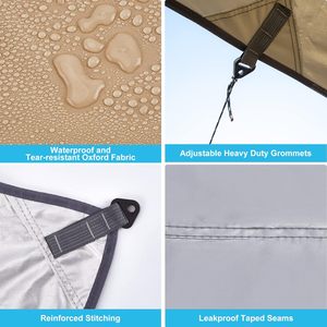 Abri de pluie pour hamac, bâche de camping 12x10FT avec poteaux, bâche de tente de survie imperméable et ultralégère - Product Image 3