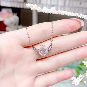 उपहार पार्टी सोने की प्लेटेड गहने लिंक चेन ट्रेंडी फैशन डांस डायमंड ज़िरकॉन क्राउन पंख महिलाओं के लिए पेलेंट हार - Product Image 6