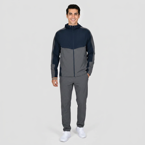 Wholesale Men's Two-Tone Hooded Windbreaker Custom Logo Lightweight & Windproof for Running & Outdoor Activities - Product Image 1