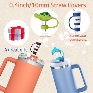 จุกปิดหลอดดูดกาแฟซิลิโคน PVC ป้องกันฝุ่น ขนาด 10 มม. หลายแบบ สำหรับแก้ว - Product Image 3