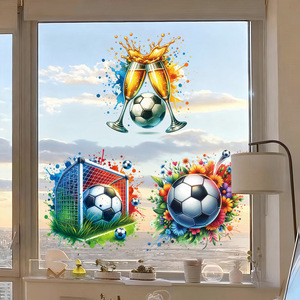 Autocollant de fenêtre amovible sur le thème du <span class=keywords><strong>football</strong></span>, coloré, motif <span class=keywords><strong>but</strong></span> de <span class=keywords><strong>football</strong></span>, décalcomanie florale pour fenêtre, décoration intérieure pour matchs de <span class=keywords><strong>football</strong></span> mondial, vente en gros - Product Image 3