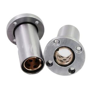Roulement linéaire à bride ronde autolubrifiant, coussinet en graphite-cuivre, lubrifiant solide anti-friction LMF, taille personnalisée - Product Image 1