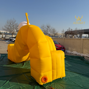 Mascotte gonflable personnalisée <span class=keywords><strong>DJ</strong></span> Monstre aux grands yeux jouant du piano, monstre de dessin animé pour enfants, toboggan pour parc - Product Image 5