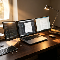 Monitor Portátil Dual de 14 Pulgadas IPS USB C HDMI, Extensor de Pantalla para Laptop, para Trading, Programación, Multitarea, Trabajo Remoto, Plug and Play