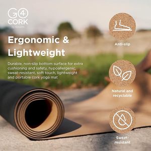 Tapete de <span class=keywords><strong>Yoga</strong></span> de Caucho Natural de 6 mm, Tapete de <span class=keywords><strong>Yoga</strong></span> <span class=keywords><strong>Ecológico</strong></span> con Conexión a Tierra, Tapete de <span class=keywords><strong>Yoga</strong></span> de Corcho Marrón Grueso - Product Image 6