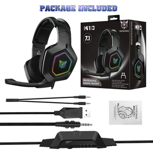 หูฟังเกมมิ่ง <span class=keywords><strong>Onikuma</strong></span> ราคาส่งถูก รับทำโลโก้ รุ่น <span class=keywords><strong>K10</strong></span> สีดำ แบบ USB ตัดเสียงรบกวน - Product Image 6