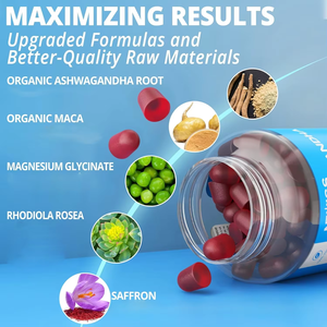 Ashwagandha Gummies 2000mg with Magnesium Rhodiola Saffron <strong>Maca</strong> Vegan Sugar Free Cherry Flavor OEM 60 Count - Product Image 4