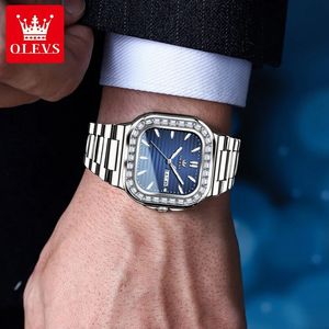   Reloj de Pulsera de Cuarzo de Lujo Informal y Elegante 9966, Reloj de Negocios con Esfera Azul Polvo de Estrellas Plateado, Reloj para Hombre - Product Image 3
