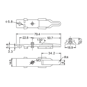 Unbroken in lega di zinco Chrome Door Transmission Driving Bolt Latch Lock Block per finestre e porte in alluminio - Product Image 6