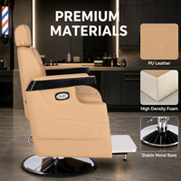 Fauteuil de Barbier Électrique Inclinable Ergonomique XFMC pour Salon de Coiffure, Mobilier de Salon, Personnalisation OEM/ODM pour Poste de Barbier
