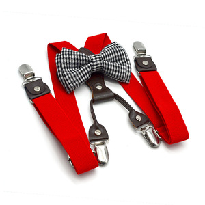 Juego de <span class=keywords><strong>pajarita</strong></span> estampada <span class=keywords><strong>y</strong></span> <span class=keywords><strong>tirantes</strong></span> de 4 clips de color sólido para niños <span class=keywords><strong>y</strong></span> niñas con alta calidad - Product Image 4