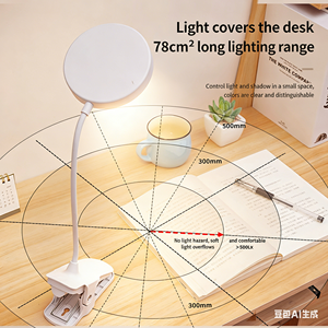Lámpara LED con Clip, Recargable por USB, Control Táctil, 3 Temperaturas de Color, Luz de Lectura para el Cuidado de los Ojos, para Estudiantes, Dormitorio, Escritorio de Estudio, 4000K - Product Image 4