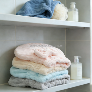 Serviette Turban <span class=keywords><strong>Ultra</strong></span> Absorbante à Séchage Rapide en Polaire Corail avec Logo Personnalisé pour Femme - Product Image 4