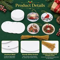 Céramiques personnalisées en vrac, rondes de 2,75 pouces, pour la sublimation, décorations d'arbre de Noël, ornements en céramique pour la sublimation