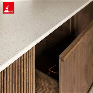 Gabinetes de Cocina Modernos de Madera Oscura con Encimera de Piedra Natural y Chapa de Madera de AllandCabinet para Constructores de Casas de Lujo Personalizadas - Product Image 5