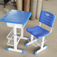 Ensemble bureau et chaise d'école réglables en hauteur en métal pour étudiants, pour l'approvisionnement transfrontalier