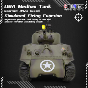 COOLBANK Modèle de char d'assaut <span class=keywords><strong>Sherman</strong></span> M4A3 télécommandé à l'échelle <span class=keywords><strong>1</strong></span>/<span class=keywords><strong>16</strong></span>, pièce de collection / cadeau (modifiable) - Product Image 4