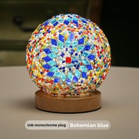 Kit de lampe mosaïque turque Boyid DIY - Verre et base en bois, contrôle tactile, LED blanc chaud à intensité variable pour salon, artisanat parent-enfant
