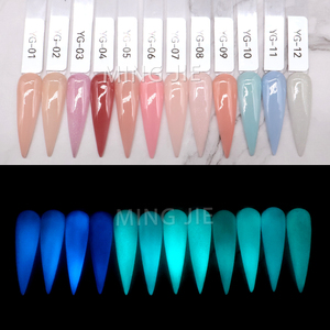 Polvo de uñas acrílico de neón desnudo de etiqueta privada colores luminosos que brillan en la oscuridad polvo acrílico de inmersión para arte de uñas - Product Image 2