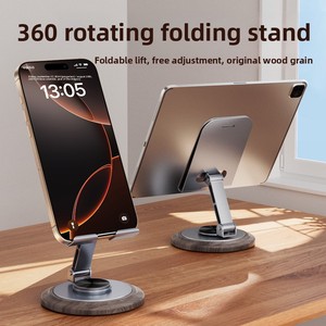 Soporte de Aleación Giratorio 360° Premium para Teléfono, Plegable y Ajustable para Escritorio, con Estabilización de Imagen para <span class=keywords><strong>iPad</strong></span>, Tablet y Transmisiones en Vivo - Product Image 2