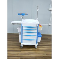 Chariot médical d'urgence professionnel moderne en ABS, chariot de secours, mobilier hospitalier, chariot à médicaments pour infirmières, 5 tiroirs, atelier, USI