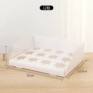 Bán buôn tùy chỉnh-có Kích thước giấy kraft bánh nhỏ cupcake hộp với nắp đậy rõ ràng, có thể in cho Đảng Logo hoặc thiết kế - Product Image 1