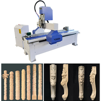Máquina de Tallado CNC de 4 Ejes, Máquina de Grabado de Pilares Rotatorios 3D para Piedra y Mármol con Dispositivo Rotatorio para Metal y Madera
