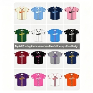 Nouveau Maillot de Baseball Américain Personnalisé 2026 à Impression Numérique – Conception Gratuite DIY – Maillots de Sport à Col Ouvert pour Équipes – Sublimation - Product Image 1