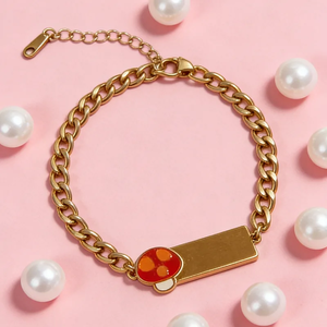 Bracelet pour femme en acier inoxydable 304 plaqué or 18 carats de haute qualité, motif géométrique coloré, goutte d'huile, champignon, éléphant, cheval - Product Image 2