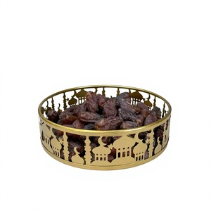 Arabic Design Metal Dates Serving Platter Nuts Serving Trays Sweets & Dry Fruit Organizer For Tableware Home <b>Eid</b> Ramadan Use - Product Image 2