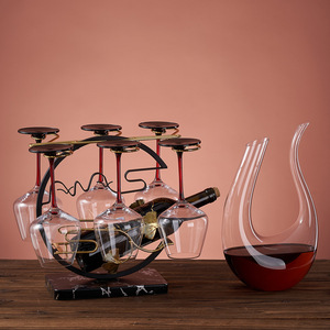 Porte-verres moderne en fil de fer et laiton Jinshan, support pour jusqu'à 4 verres, ensemble d'ornements pour la maison - Product Image 5