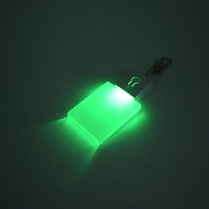 Quali sub USB Wiederauf lad bares LED-Licht Acryl Schlüssel ringe Rohlinge Sublimation LED Acryl Schlüssel bund Rohlinge