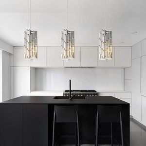 <strong>Chrome</strong> <strong>Pendant</strong> Lighting Modern <strong>Pendant</strong> <strong>Light</strong> Mini Crystal Chandeliers Adjustable <strong>Pendant</strong> <strong>Light</strong> Fixture for Kitchen Island 3 Pack - Product Image 6