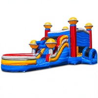Château gonflable commercial avec toboggan aquatique pour location événementielle