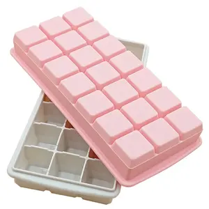 New 21 hole with lid silicone ice cube tray freshness box ice mixing drinks ice box