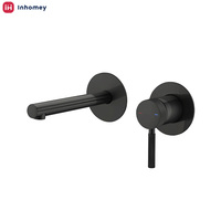 Robinet Mitigeur Mural Monocommande en Laiton Chromé pour Lavabo de Salle de Bain, Design Moderne, Modèle 7603