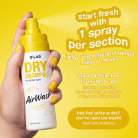 Spray Shampooing Sec Marque Blanche pour Lavage à l'Air, Soin Capillaire Naturel, Sans Résidu Blanc, Non Collant, Sans Eau
