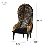 Meubles de salon français élégants chaise longue imprimé léopard
