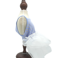 Robe pour chien à pois tendance avec dentelle, jupe respirante en maille pour chiot, vêtements à volants pour petits chiens