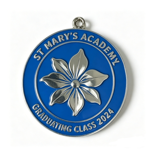 Medalla de Graduación Personalizada de Aleación de Zinc - Diseño de Ángel y Amor, Recuerdo Escolar con Impresión y Corte para la Clase de Graduación - Product Image 3