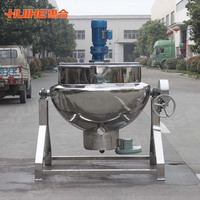 RVS kleine industriële mini elektrische groothandel kantelbare automatische dubbele gas 50 liter stoomgejackete ketel met menger