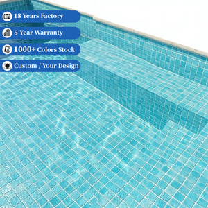 Mosaico de vidrio de fusión caliente para piscina, mosaico cuadrado de cuerpo completo de 25x25mm, color verde - Product Image 1