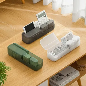 Caja organizadora portátil de plástico para teléfono móvil, caja de almacenamiento con Cable de alimentación para carga de teléfono móvil, venta al por mayor