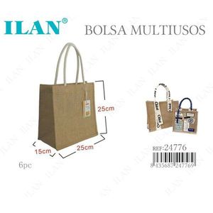 Borsa Multiuso in Juta Ilan 25x25x15 Cm, Shopper Ecologica - Product Image 1