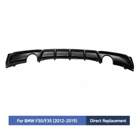Diffuser Bumper Belakang Gloss Black Carbon Fiber Look Splitter Lip untuk BMW Seri 3 F30 F31 F35 2012-2019 Gaya MP