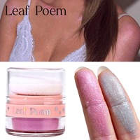 Haute brillance visage corps éclaircissant Pat poudre Blush miroitant végétalien étanche tonifiant surligneur poudre libre bouffée paillettes maquillage