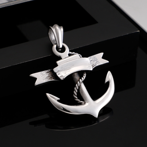 <strong>Navy</strong> Wind Fish Hook Anchor Pendant Necklace for Men Couple Versatile Sweater Pendant Chain <strong>Accessories</strong> - Product Image 3