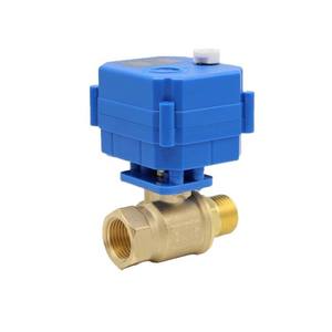 Vanne à boisseau sphérique électrique miniature DN15 en laiton, vanne de vidange manuelle à bande, passage total, interrupteur en cuivre pour l'eau, filetage interne et externe - Product Image 3