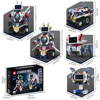 Ensemble de construction de robots de 603 pièces, 5-en-1, télécommande, programmation par application à quatre canaux, robot acrobatique multifonctionnel - STEM